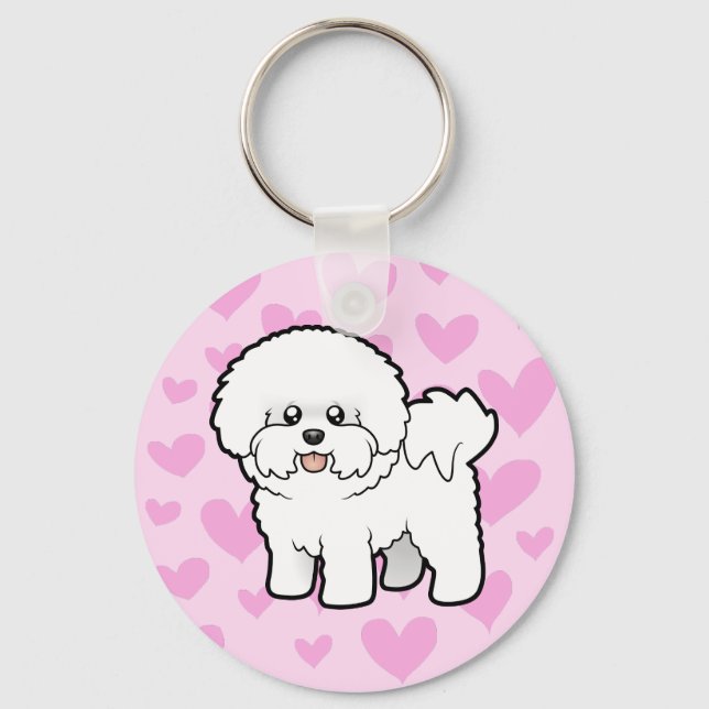 Bichon Frise Love Key Ring (Front)