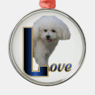 Bichon Frise Love Metal Tree Decoration