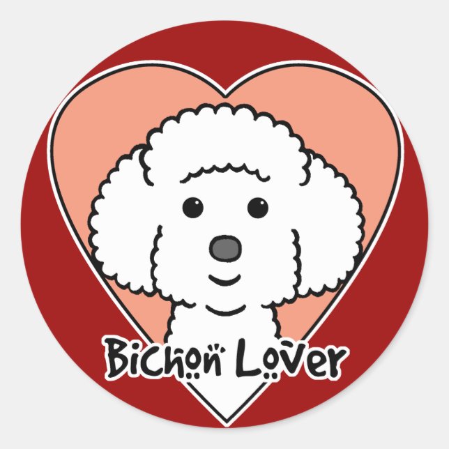 Bichon Frise Lover Classic Round Sticker (Front)