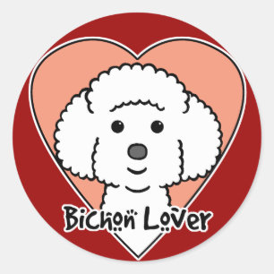 Bichon Frise Lover Classic Round Sticker