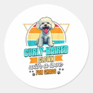 Bichon Frise Lover Funny Bichon Frise Retro Classic Round Sticker