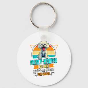 Bichon Frise Lover Funny Bichon Frise Retro  Key Ring