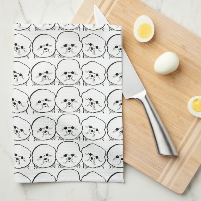 Bichon Frise Lover Tea Towel (Quarter Fold)