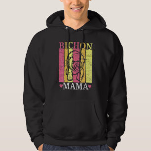Bichon Frise Mama Dog   Dog Breeder Puppy Paw Love Hoodie