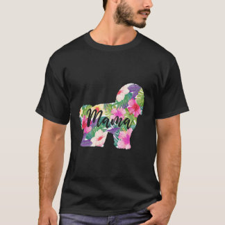 Bichon Frise Mama Mum Flowers Mother'S Day T-Shirt