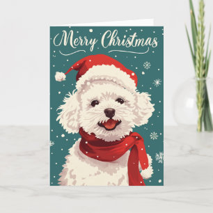 Bichon Frise Merry Christmas Personalised Holiday Card