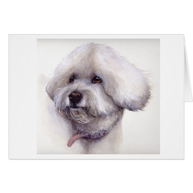 Bichon Frise Painted in Watercolour (Front Horizontal)