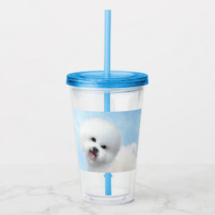Bichon Frise Painting - Cute Original Dog Art Acrylic Tumbler