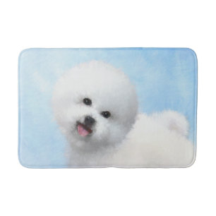 Bichon Frise Painting - Cute Original Dog Art Bath Mat