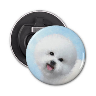 Bichon Frise Painting - Cute Original Dog Art Bottle Opener