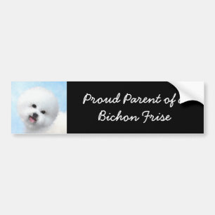Bichon Frise Painting - Cute Original Dog Art Bumper Sticker