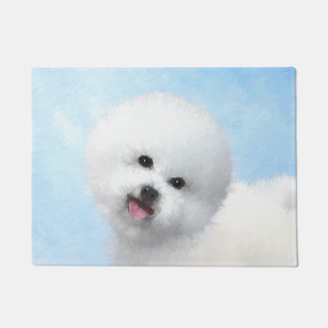 Bichon Frise Painting - Cute Original Dog Art Doormat (Front)