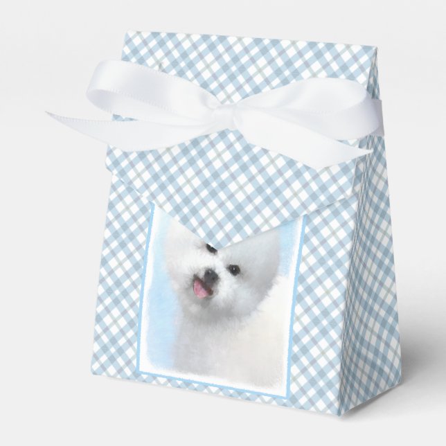 Bichon Frise Painting - Cute Original Dog Art Favour Box (Front Side)