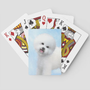 Bichon Frise Painting - Cute Original Dog Art Playing Cards