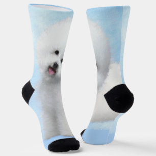 Bichon Frise Painting - Cute Original Dog Art Socks