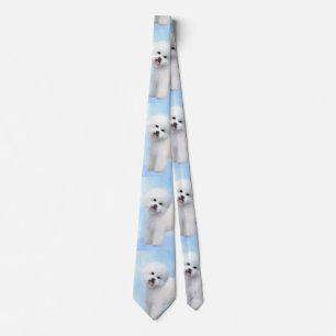 Bichon Frise Painting - Cute Original Dog Art Tie