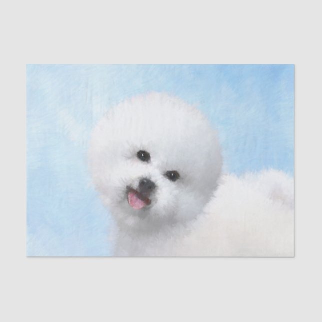 Bichon Frise Painting - Cute Original Dog Art Tissue Paper (Front)