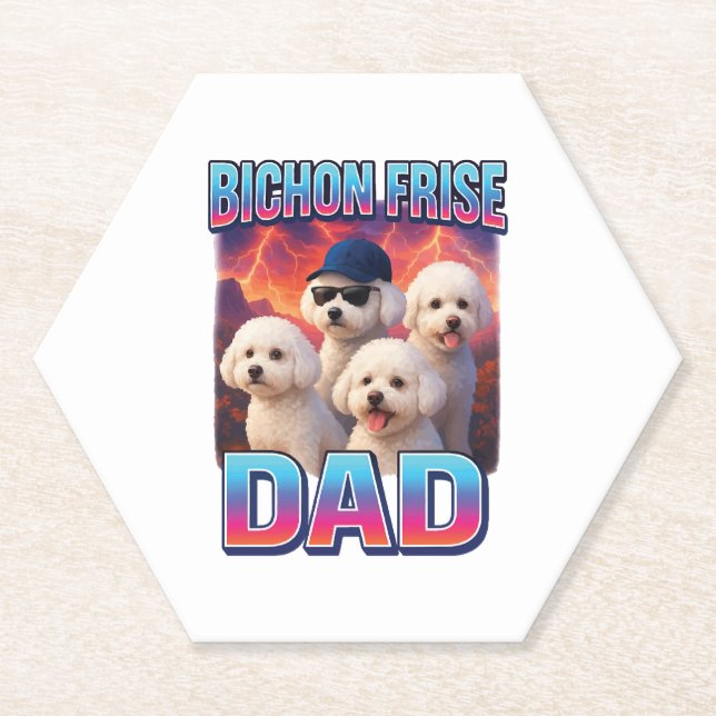 Bichon Frise Paper Coaster (Front)
