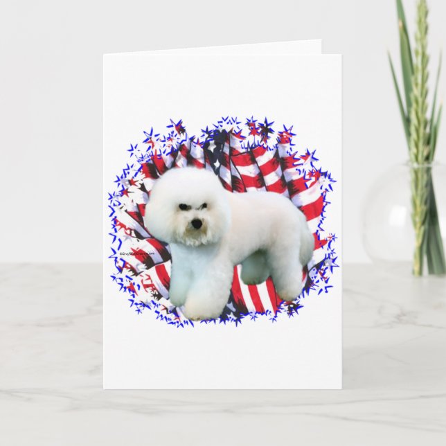 Bichon Frise Patriot Card (Front)