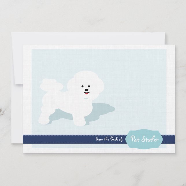 Bichon Frise Personalised Stationary Invitation (Front)