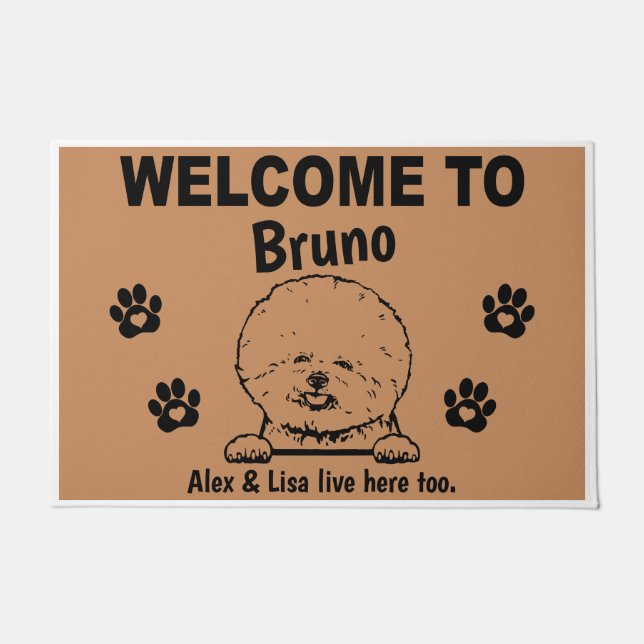 Bichon Frise Personalized Door Mat Doormat  (Front)