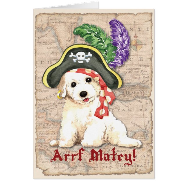 Bichon Frise Pirate Card (Front)