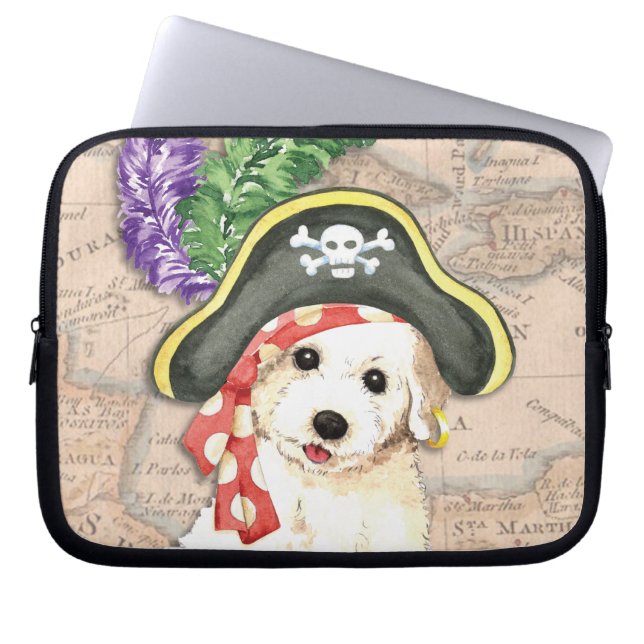 Bichon Frise Pirate Laptop Sleeve (Front)
