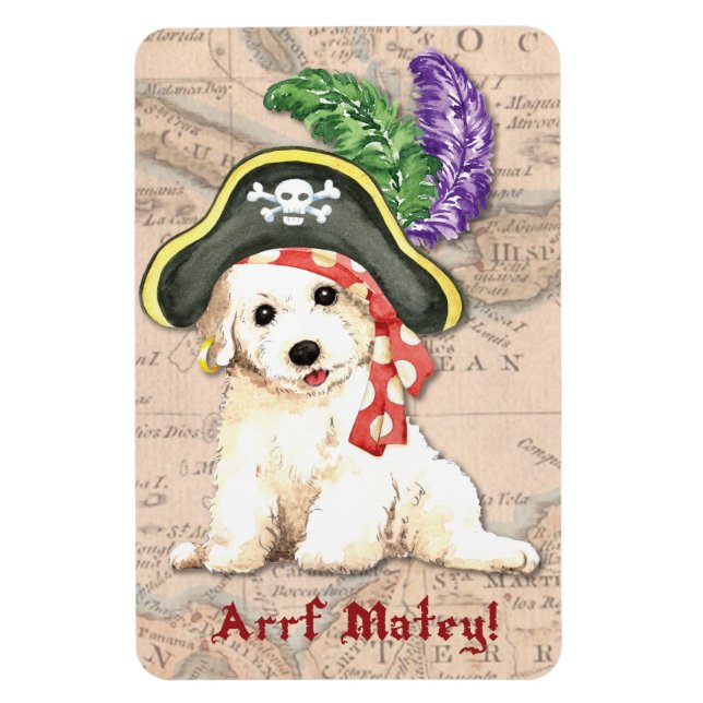 Bichon Frise Pirate Magnet (Vertical)