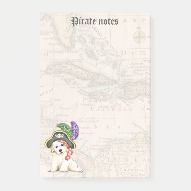 Bichon Frise Pirate Post-it Notes (Front)