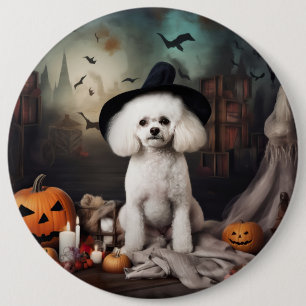 Bichon Frise Pumpkins Halloween Scary 6 Cm Round Badge