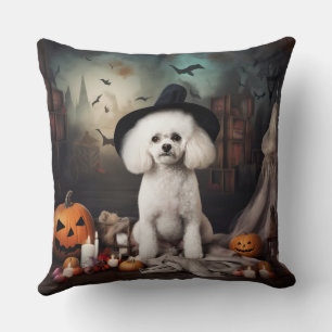 Bichon Frise Pumpkins Halloween Scary Cushion