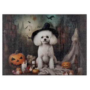Bichon Frise Pumpkins Halloween Scary Cutting Board