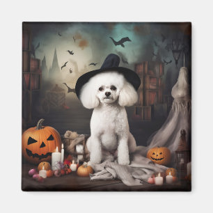 Bichon Frise Pumpkins Halloween Scary Magnet