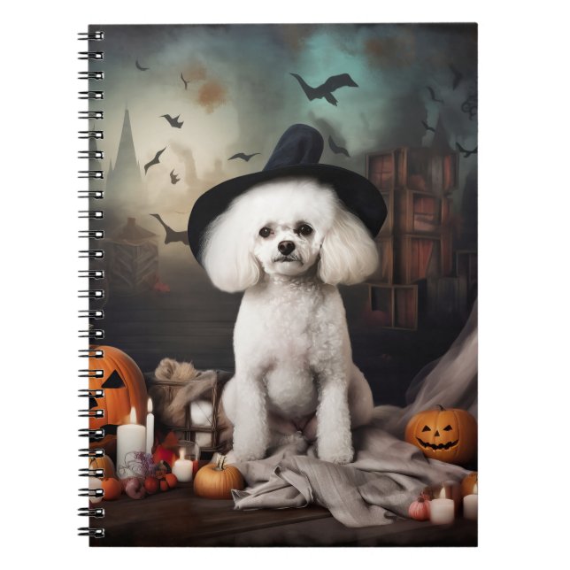 Bichon Frise Pumpkins Halloween Scary Notebook (Front)