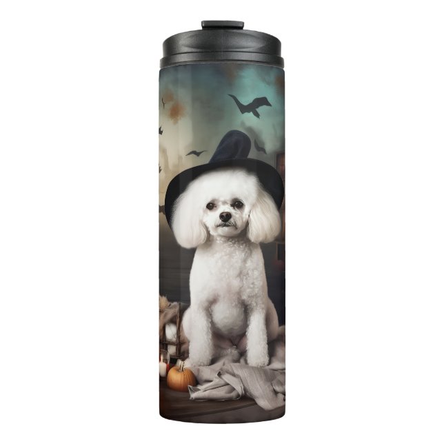 Bichon Frise Pumpkins Halloween Scary Thermal Tumbler (Front)