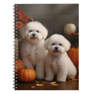 Bichon Frise Puppy Autumn Delight Pumpkin  Notebook