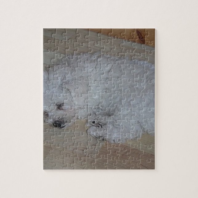 Bichon_Frise_puppy_sleeping Jigsaw Puzzle (Vertical)