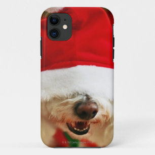 Bichon Frise puppy wearing Santa costume iPhone 11 Case