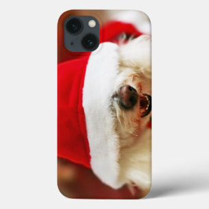 Bichon Frise puppy wearing Santa costume iPhone 13 Case