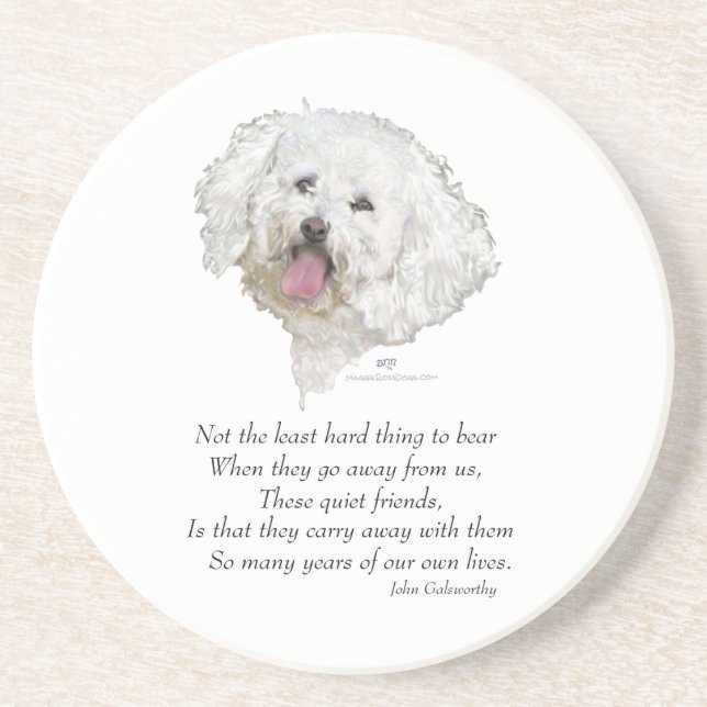 Bichon Frise Rainbow Bridge Coaster (Front)