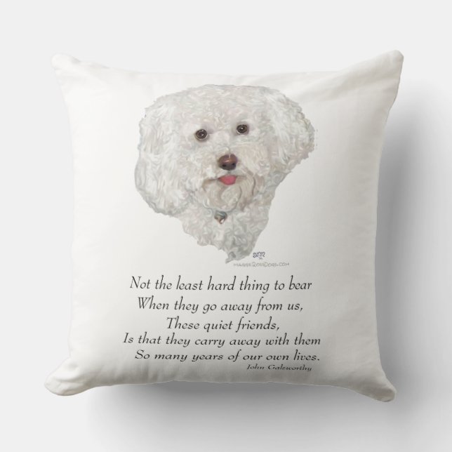 Bichon Frise Rainbow Bridge Cushion (Front)