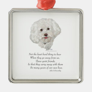 Bichon Frise Rainbow Bridge Metal Tree Decoration