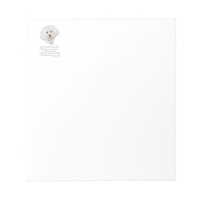 Bichon Frise Rainbow Bridge Notepad (Front)