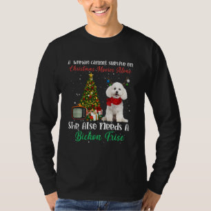Bichon Frise Reindeer Christmas Tree Ornament Deco T-Shirt