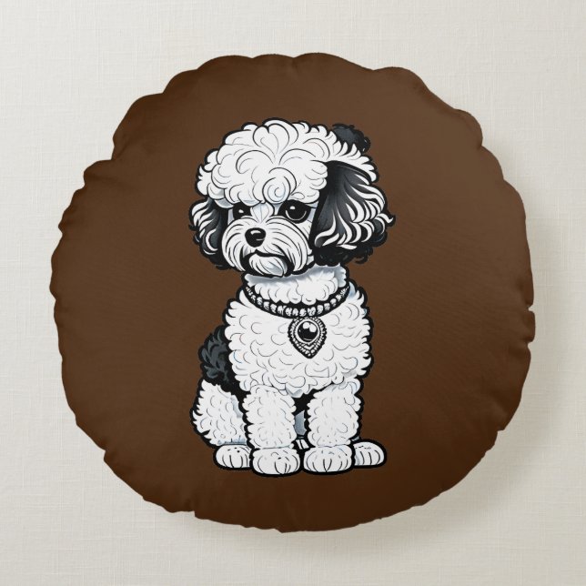 Bichon Frise Round Cushion (Front)