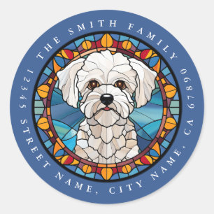 Bichon Frise Round Stickers