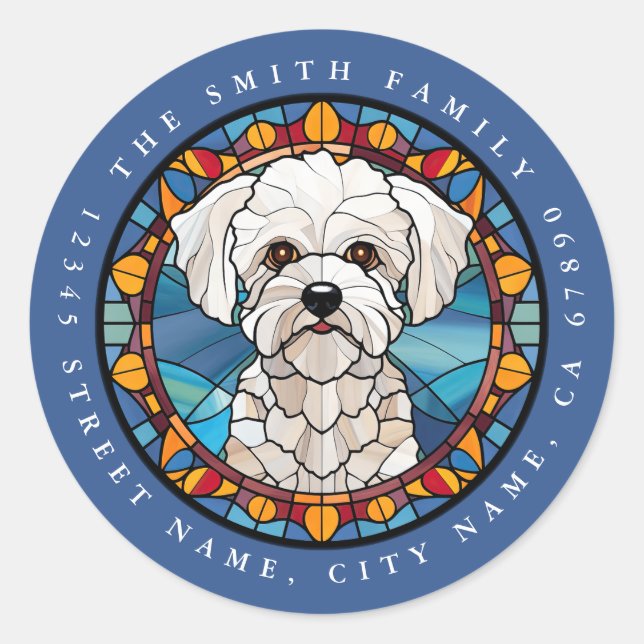 Bichon Frise Round Stickers (Front)
