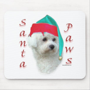 Bichon Frise Santa Paws Mouse Pad
