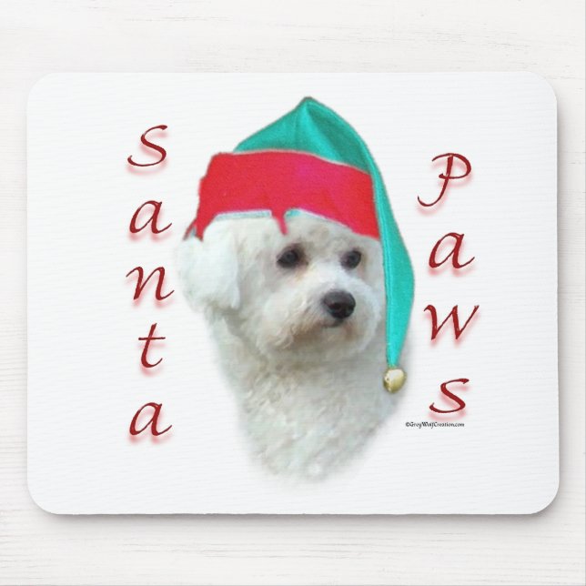 Bichon Frise Santa Paws Mouse Pad (Front)