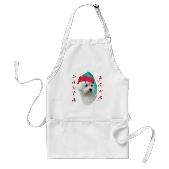 Bichon Frise Santa Paws Standard Apron (Front)